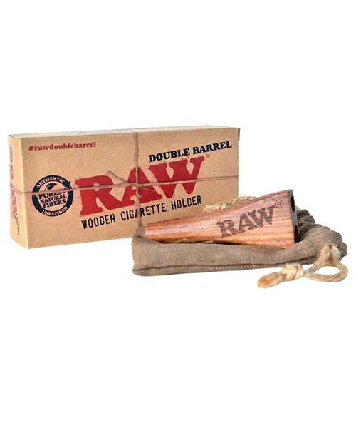 RAW Wooden Double Barrel Zigarettenhalterung King Size