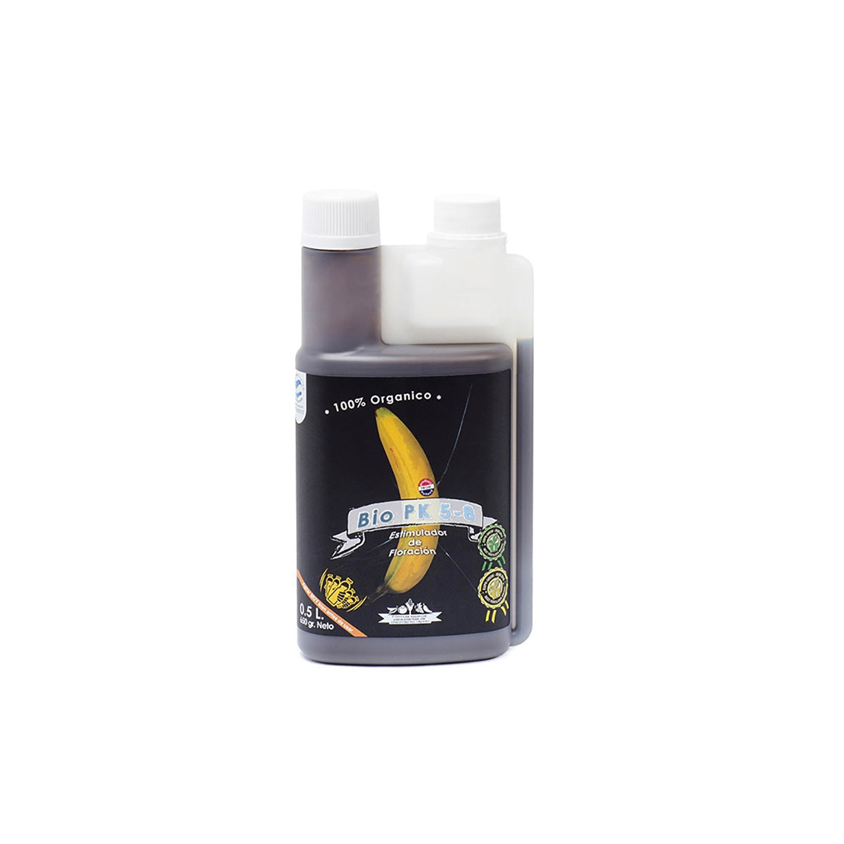 Biotabs Bio PK 5-8 Bio-Dünger von der Marke BIO Tabs. Produkt in einem milchig transparenten Behälter vor einem weißen Hintergrund.
