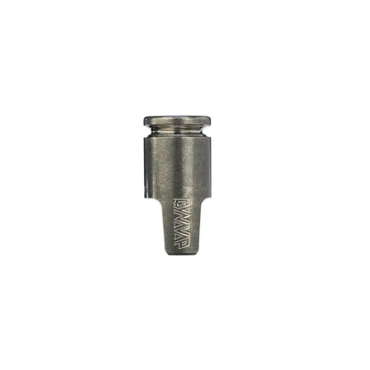 Rundes Einzelteil vom Produkt The HyperDyn Vaporizer von DynaVap aus Titan auf einem weißen Hintergrund.