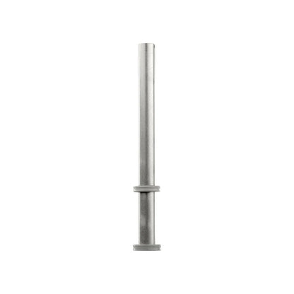 Längliches und schmales Einzelteil vom Produkt The M7 Vaporizer von DynaVap aus Titan in der Farbe silber-grau auf einem weißen Hintergrund.