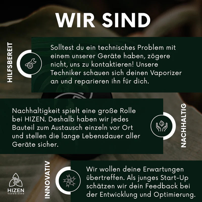 HiZen Stilus Pro Konvektion Vaporizer Herstellerinfos