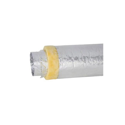 Luftschlauch in der Farbe Silber mit Isolierung von Sonodec auf weißem Hintergrund.