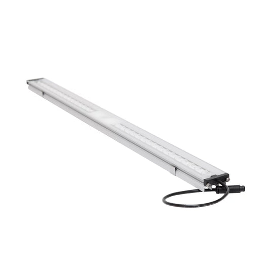 Einfache, kompakte und leistungsstarke LED Growlampe. Sie hat eine längliche, schmale Form und integrierte LEDs.