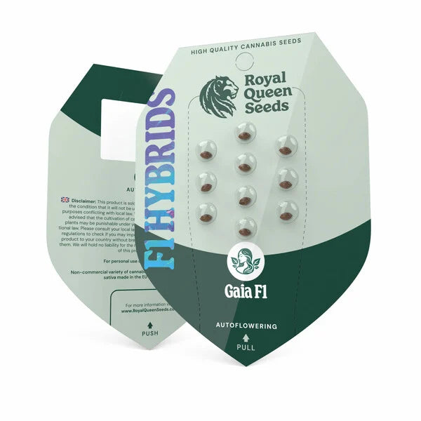 Gaia F1 autoflower seeds Verpackung von Royal Queen Seeds